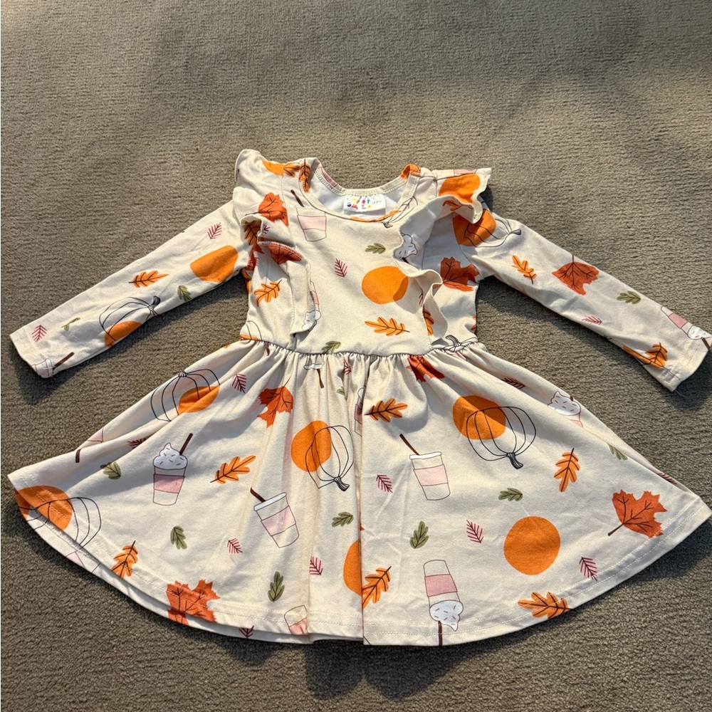 ⭐️3 for $25⭐️ Dot Dot Smile Cream and Orange Dress